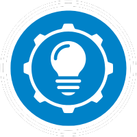 Consulting Icon White Bright Blue